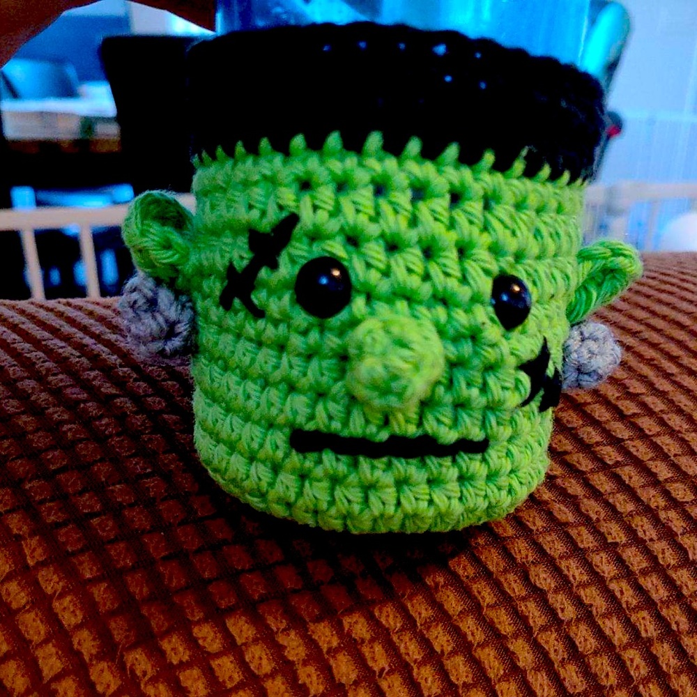 Frankenstein crocheted coozie